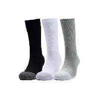 Photo 3 paires de chaussettes unisexe under armour heatgear crew noir gris blanc