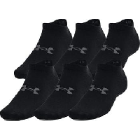 Photo 6 paires de chaussettes unisexe under armour essential no show noir