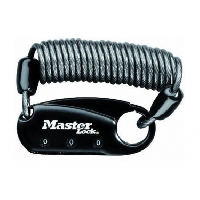 Photo Antivol velo cable a combinaison masterlock l 90cm noir pour selle et casque