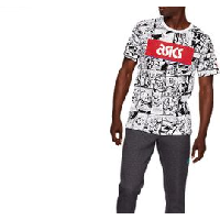 Photo Asics tf m graphic ss 1 tee 2191a260 101 homme blanc t shirts