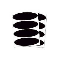 Photo B reflective eco oval lot de 2 kit 4 autocollants reflechissants 8 5 x 2 7 cm noir