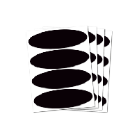 Photo B reflective eco oval lot de 4 kit 4 autocollants reflechissants 8 5 x 2 7 cm noir