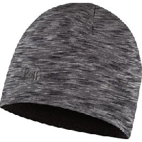 Photo Bonnet enfant buff merino reversible noir gris