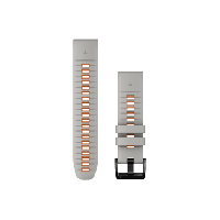 Photo Bracelet de montre garmin quickfit 22 mm silicone gris fog orange ember
