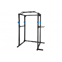 Photo Cage de musculation acier rack station de fitness noir bleu