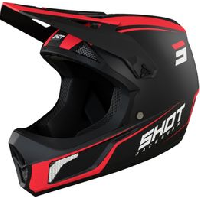 Photo Casque enfant shot rogue united noir rouge