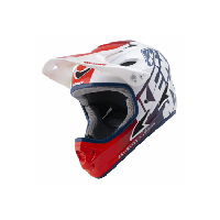 Photo Casque integral kenny down hill graphic blanc rouge bleu