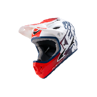 Photo Casque integral kenny down hill graphic bleu blanc rouge