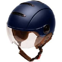 Photo Casque jet vintage marko helmets unisexe bleu matt