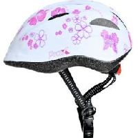 Photo Casque velo enfant fille casque enfant floral blanc rose