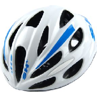 Photo Casque velo shake jump blanc bleu