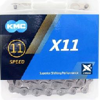 Photo Chaine kmc x11r mai missing link 1 2 x 11 128 5 65 mm 11v gris 118 maillons