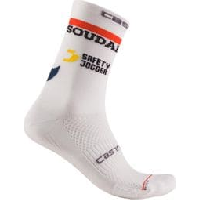 Photo Chaussettes castelli rosso corsa pro 15 soudal quick step 2023 blanc bleu