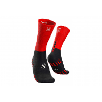Photo Chaussettes compressport mid compression socks noir rouge
