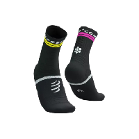 Photo Chaussettes compressport pro marathon socks v2 0 noir jaune rose