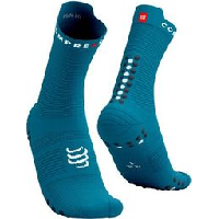 Photo Chaussettes compressport pro racing socks v4 0 run high bleu gris