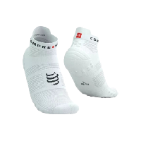 Photo Chaussettes compressport pro racing socks v4 0 run low blanc