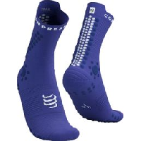 Photo Chaussettes compressport pro racing socks v4 0 trail bleu blanc