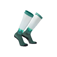 Photo Chaussettes de compression nathan speed knee high imprime blanc vert