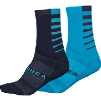 Photo Chaussettes endura coolmax rayees lot de 2 paires bleu