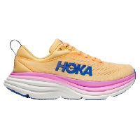 Photo Chaussures de running femme hoka bondi 8 orange rose bleu