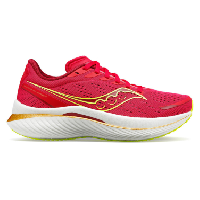 Photo Chaussures de running femme saucony endorphin speed 3 rouge jaune