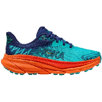 Photo Chaussures de trail running femme hoka challenger 7 wide bleu orange