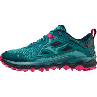 Photo Chaussures de trail running femme mizuno wave mujin 8 vert bleu rose