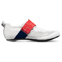 Photo Chaussures de triathlon fizik hydra aeroweave carbon blanc bleu rouge