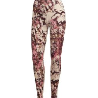 Photo Collant long adidas running yoga essentials print beige rose femme