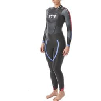 Photo Combinaison de triathlon femme tyr hurricane cat 3 noir rouge bleu