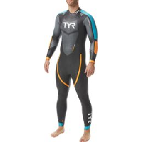 Photo Combinaison de triathlon tyr hurricane cat 2 noir bleu orange