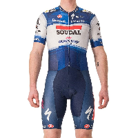 Photo Combinaison vélo manches courtes Castelli Sanremo RC Speed Suit Soudal - Quick Step 2023 L bleu