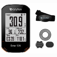 Photo Compteur vélo GPS Bryton Rider 320 T avec cadence et ceinture HRM noir