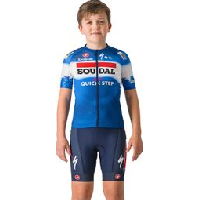 Photo Cuissard sans bretelle enfant castelli soudal quick step 2024 bleu