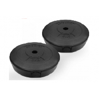 Photo Disques de poids set de 2 x 5 kg diametre 27 mm avec revetement en plastique plaques de poids pour halteres fitness musculation