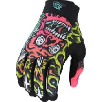 Photo Gants longs troy lee designs air skull demon orange vert