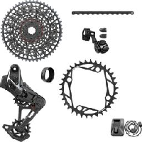 Photo Groupe sram x0 t type eagle axs e mtb bcd104 36 dents 12v noir sans manivelles et boitier