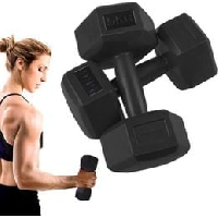 Photo Halteres 2x 5 kg hexagon dumbbells entrainement de force pour la gymnastique et le fitness