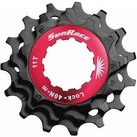 Photo Kit de contre-écrous rouges + pignons 11v en aluminium noir - corps shimano