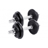 Photo Kit halteres musculation avec barre d extension 20 kg pour hommes et femmes musculation prise de masse fitness noir
