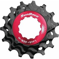 Photo Kit ring lockring rouge + pignons 10v aluminium noir - corps shimano