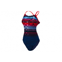 Photo Maillot de bain 1 piece tyr liberty cutoutfit bleu rouge