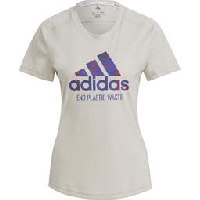 Photo Maillot manches courtes adidas run prime blue beige femme