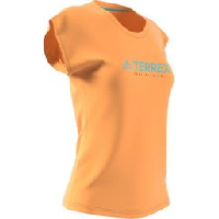 Photo Maillot manches courtes adidas terrex trail logo orange femme