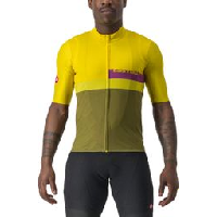 Photo Maillot manches courtes castelli a blocco jaune khaki