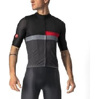 Photo Maillot manches courtes castelli a blocco noir gris