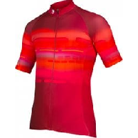 Photo Maillot manches courtes endura virtual texture rouge