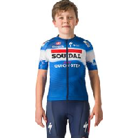 Photo Maillot manches courtes enfant castelli aero kid soudal quick step 2024 bleu