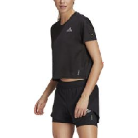 Photo Maillot manches courtes femme adidas run prime blue noir